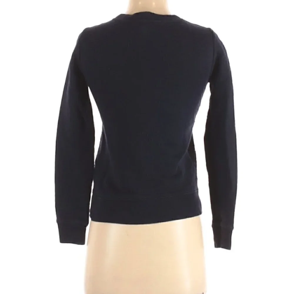 J. Crew Sweater XXS Crew Lace Overlay Blue Black
